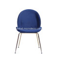 Linen Fabric Dining Chair Gubi Cashmere Beetle Chair With Polished Steel Frame Supplier